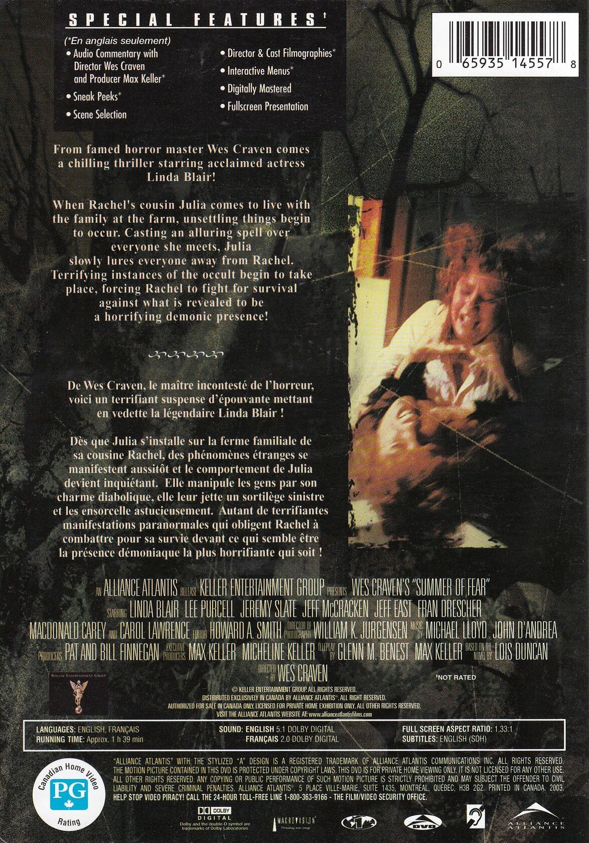 Wes Craven's Summer of Fear (Bilingual) [DVD] - Acceptable