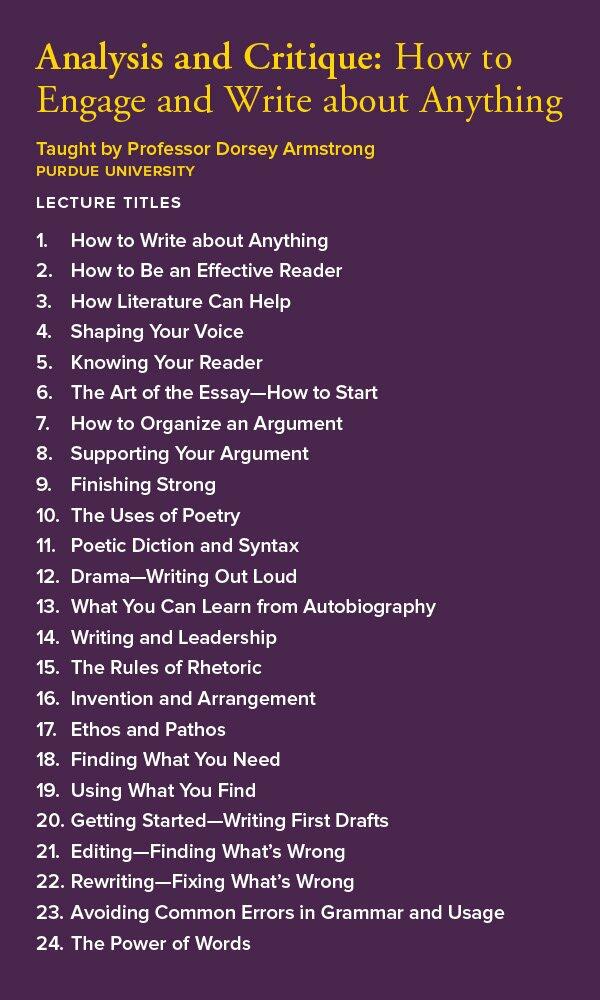 Analysis and Critique: How to Engage and Write Abo [DVD]