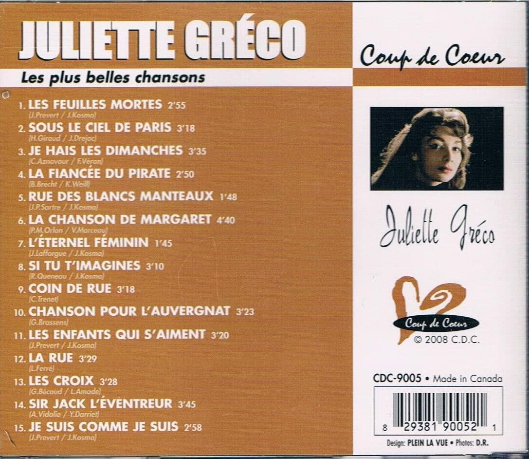 Coup De Coeur [Audio CD] Greco, Juliette - Very Good