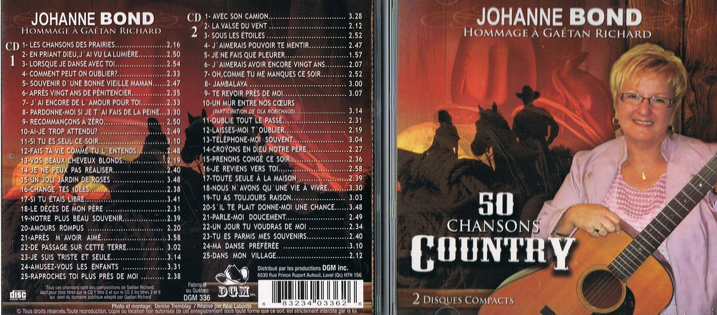 Johanne Bond - Hommage a Geatan Richard, 50 Chansons Country (2 Disques) [Audio CD] Johanne Bond and Geatan Richard