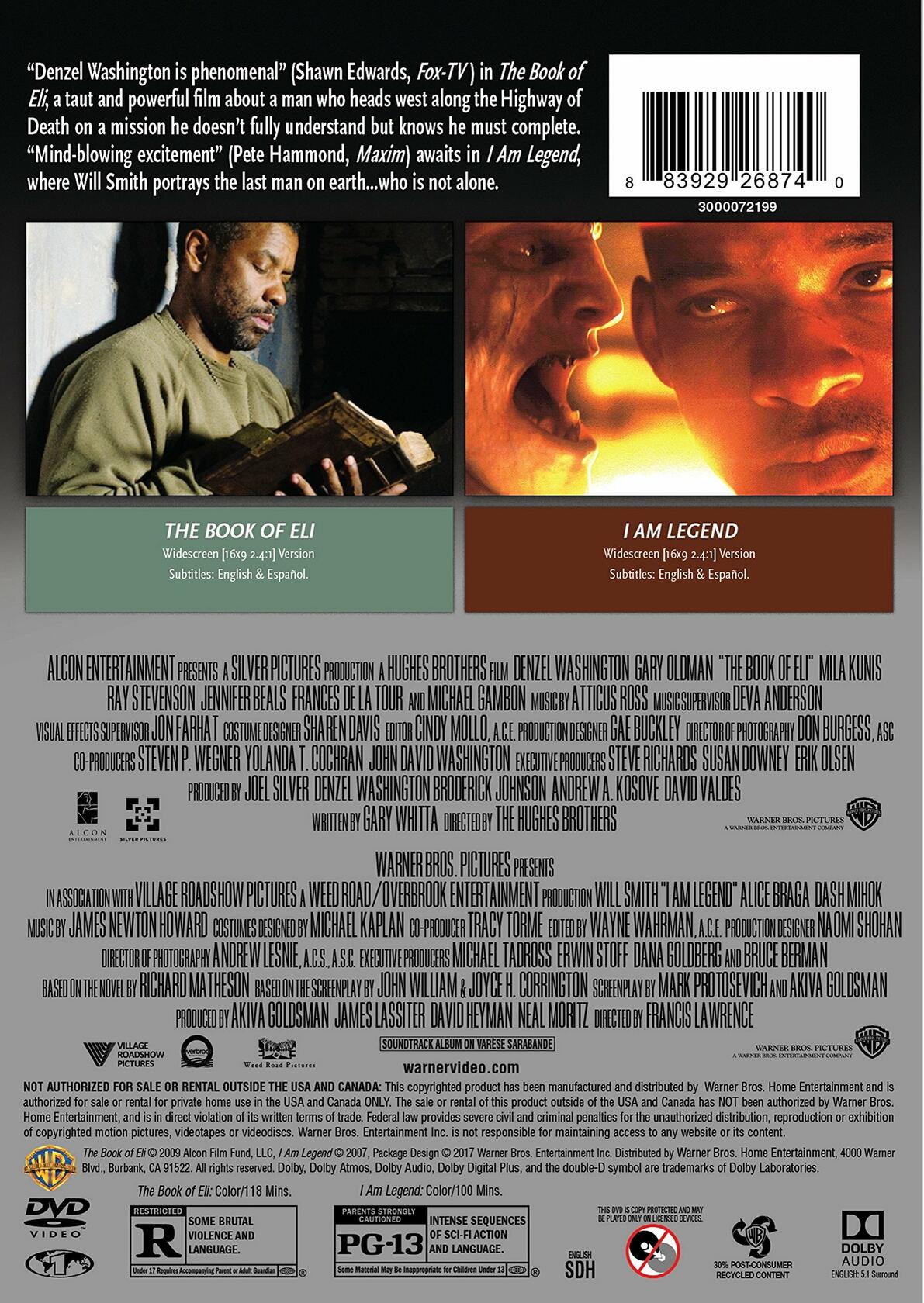 Book of Eli / I Am Legend [Import] [DVD] - Very Good
