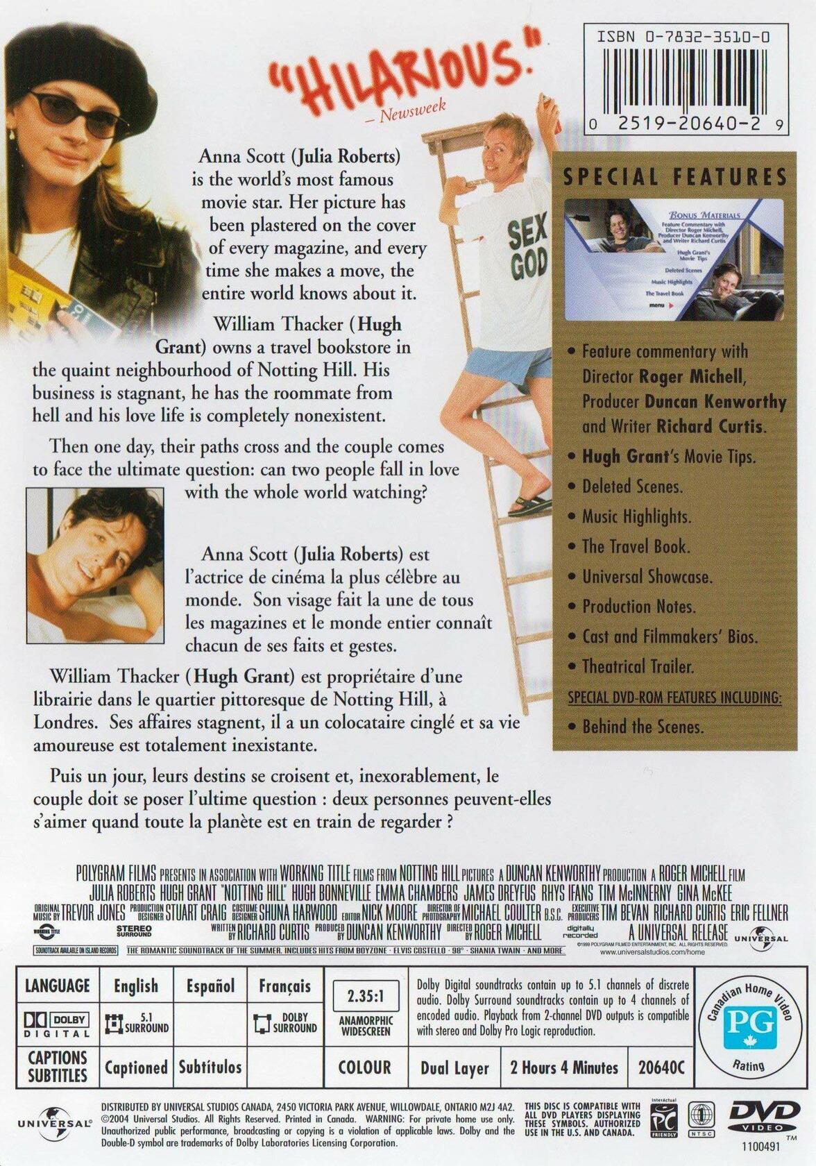 Notting Hill - Collector's Edition [DVD] (Bilingual) [DVD] - Good