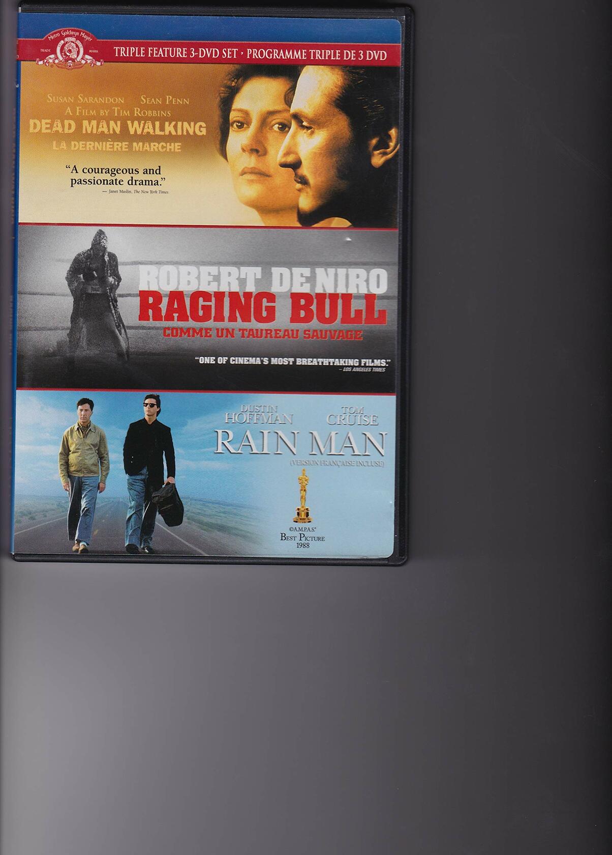 Triple Feature 3-DVD Set Dead Man Walking Raging Bull Rain Man