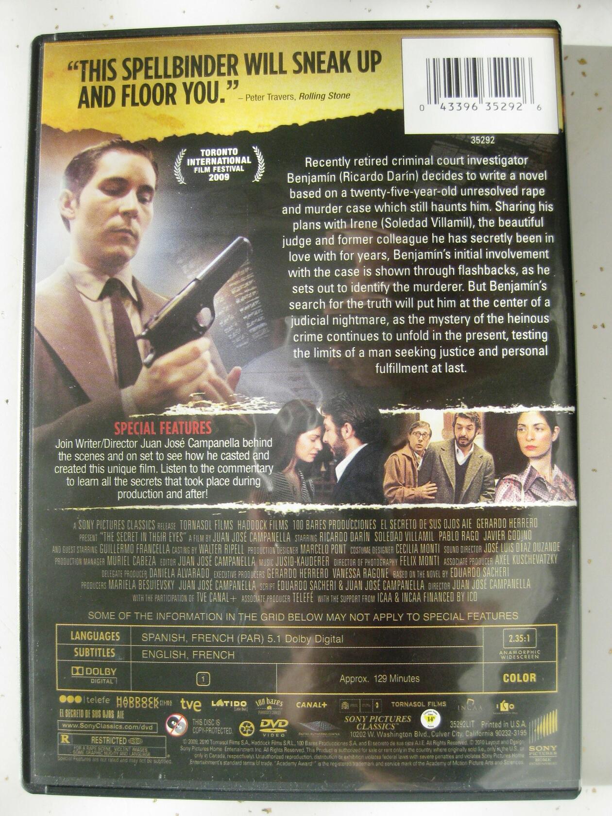 The Secret In Their Eyes (El Secret [DVD] - Very Good