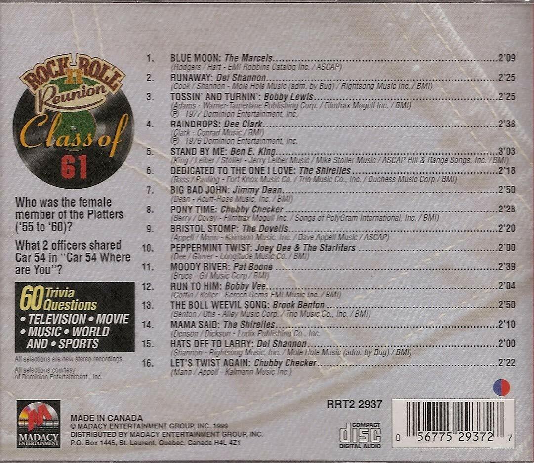 Rock & Roll Reunion: Class of 62 [Audio CD] Various Artists - Very Good
