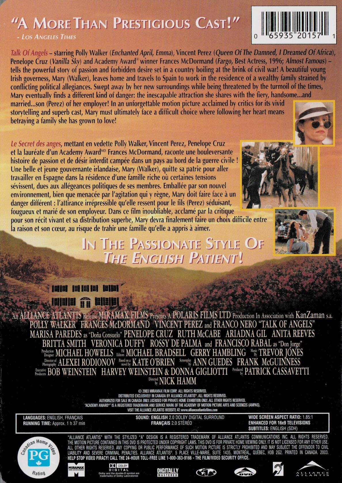 Talk Of Angels [DVD]