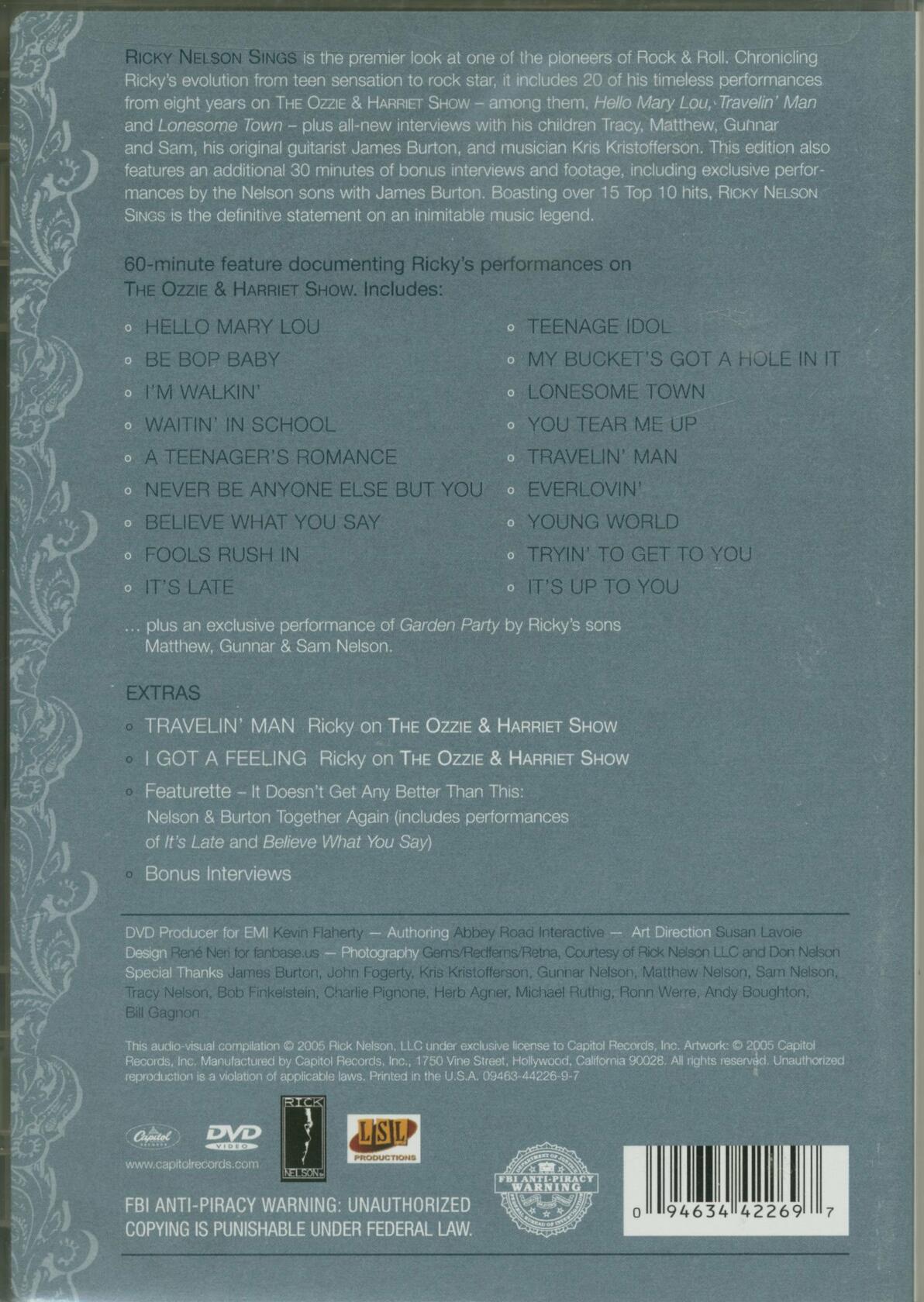 Ricky Nelson Sings [DVD] - Very Good
