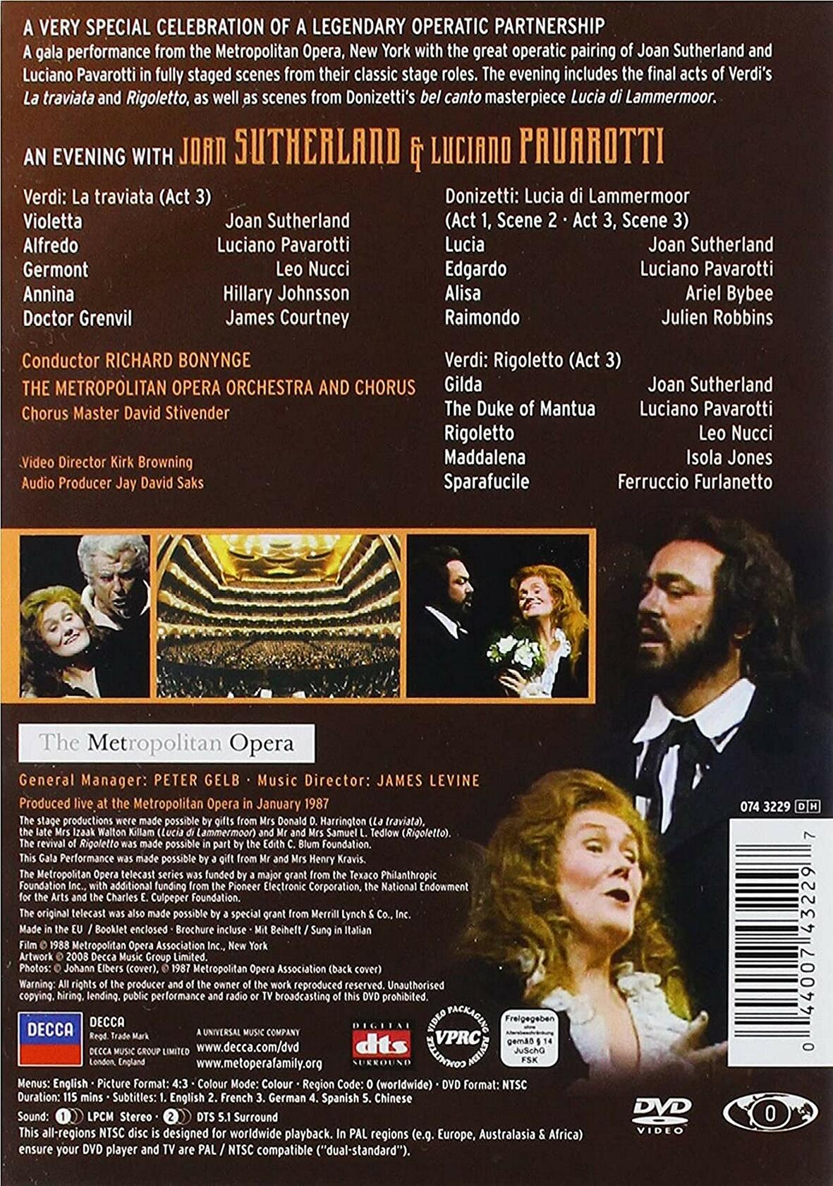 An Evening With Joan Sutherland & Luciano Pavarotti [DVD] - Very Good