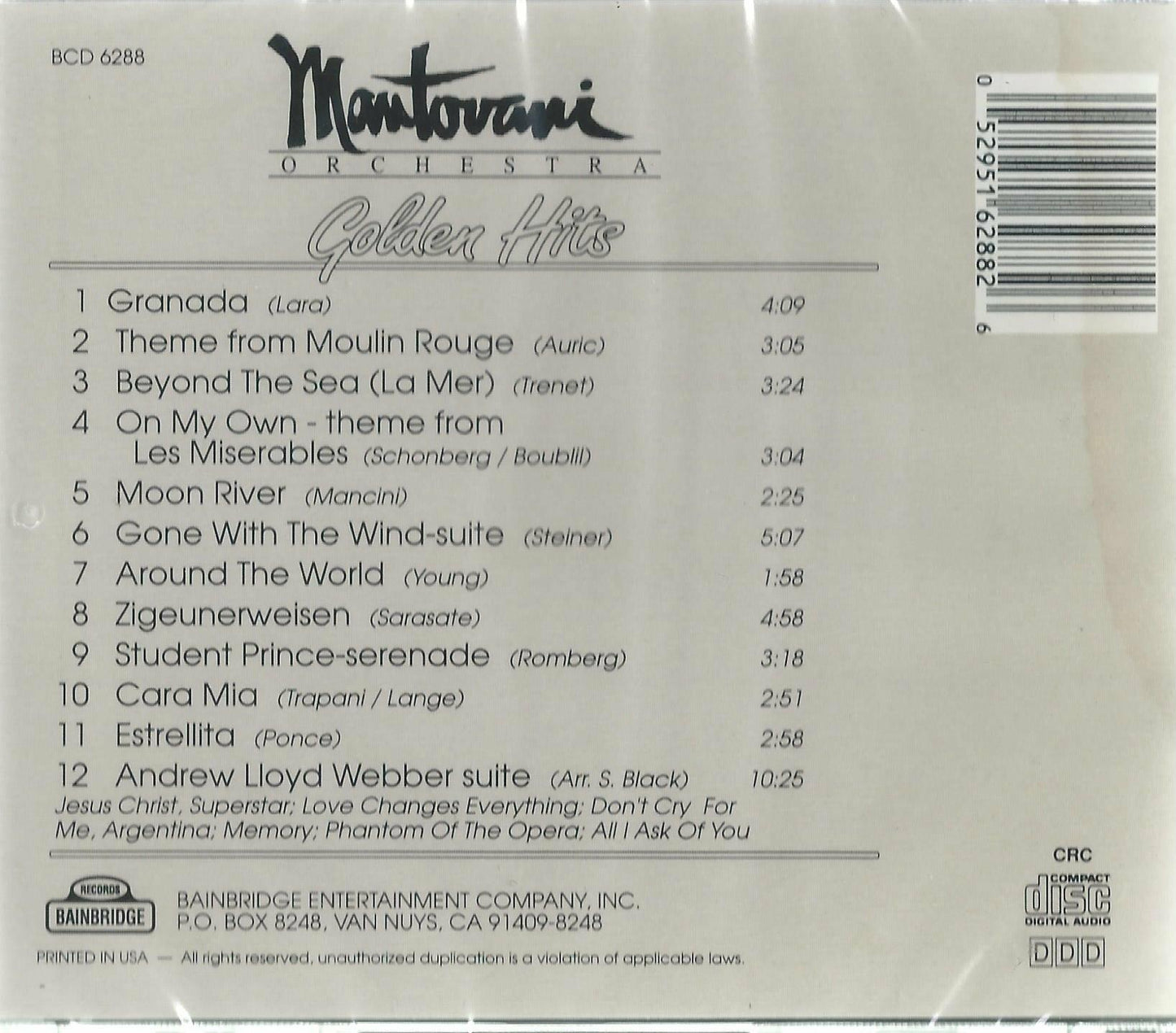 Golden Hits [Audio CD] Mantovani Orchestra and Black, Stanley