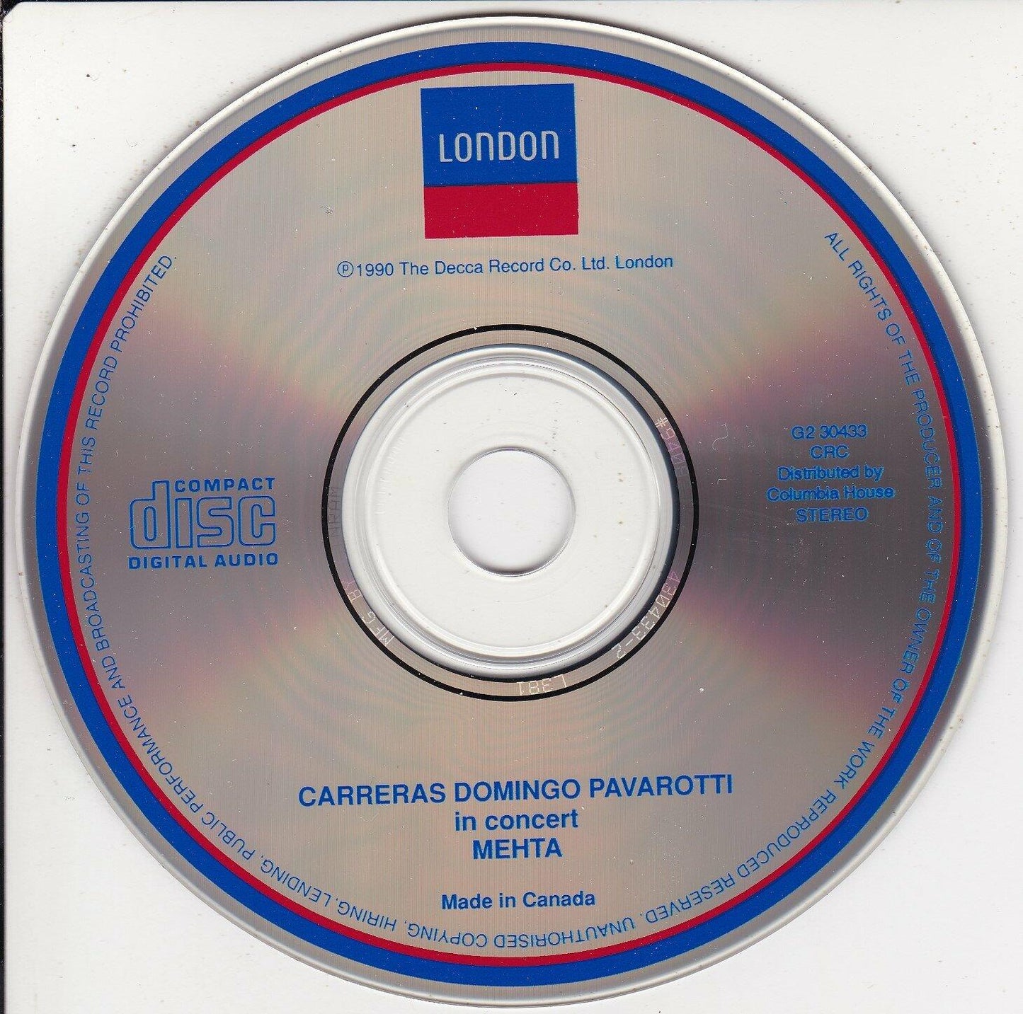 Carreras Domingo Pavarotti - In Concert MEHTA [Audio CD] Carreras Domingo Pavarotti [Audio CD] Carreras Domingo Pavarotti - Very Good
