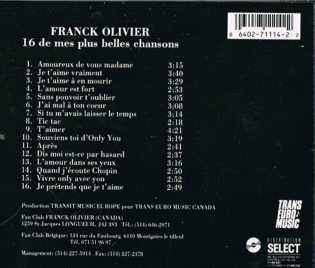 16 de mes plus belles chansons [Audio CD]