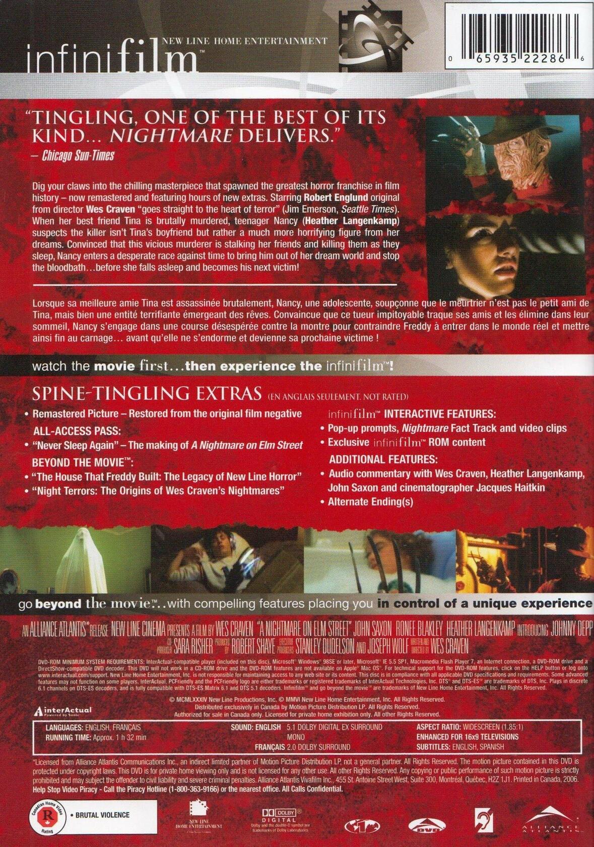 A Nightmare on Elm Street (Two-Disc Infinifilm Special Edition) (1984) [DVD] - Very Good
