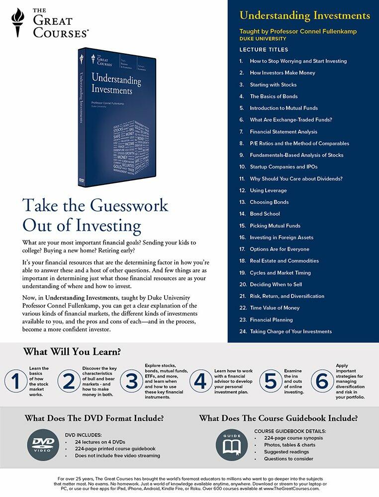 Understanding Investments-CD, Great Courses/Teaching Company (Great Courses) [DVD] - Very Good