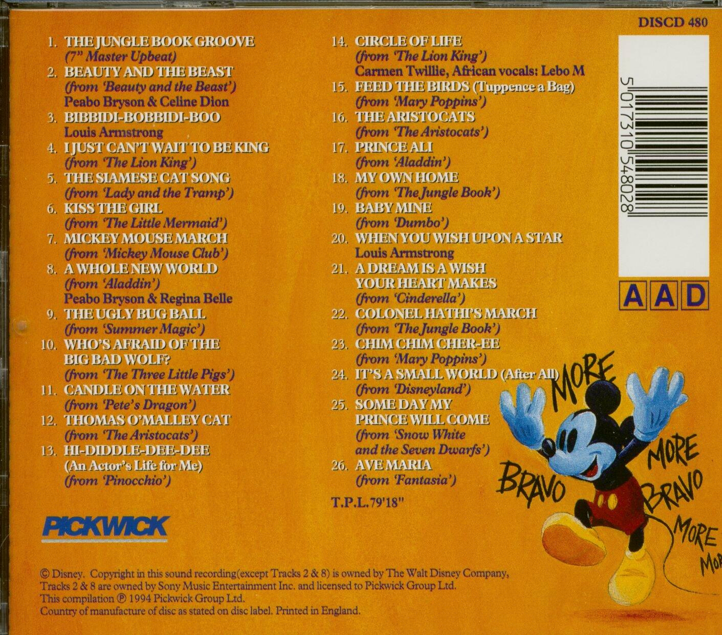 The Very Best Of Disney 2 [Audio CD] - Very Good