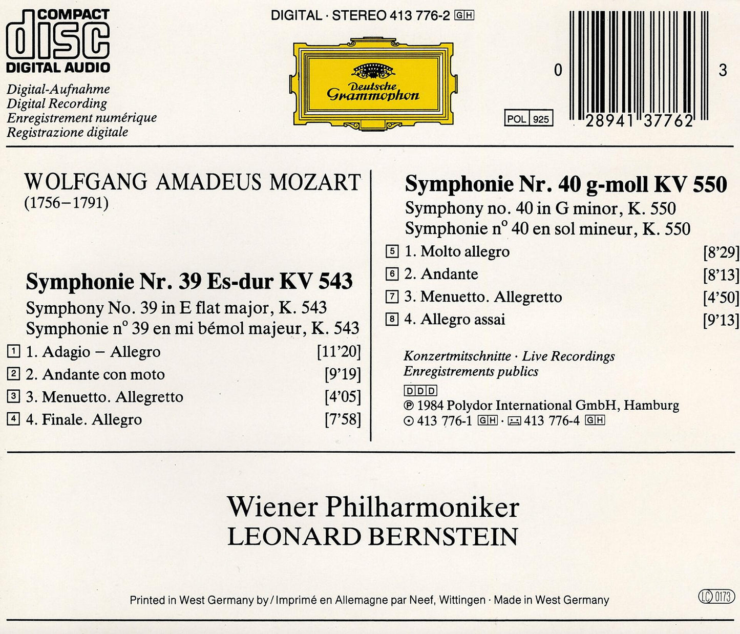 Symphony No.40 [Audio CD] Mozart, Wolfgang Amadeus - Very Good