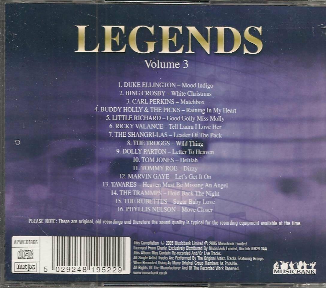 Legends Vol. 3 [Audio CD] - Very Good