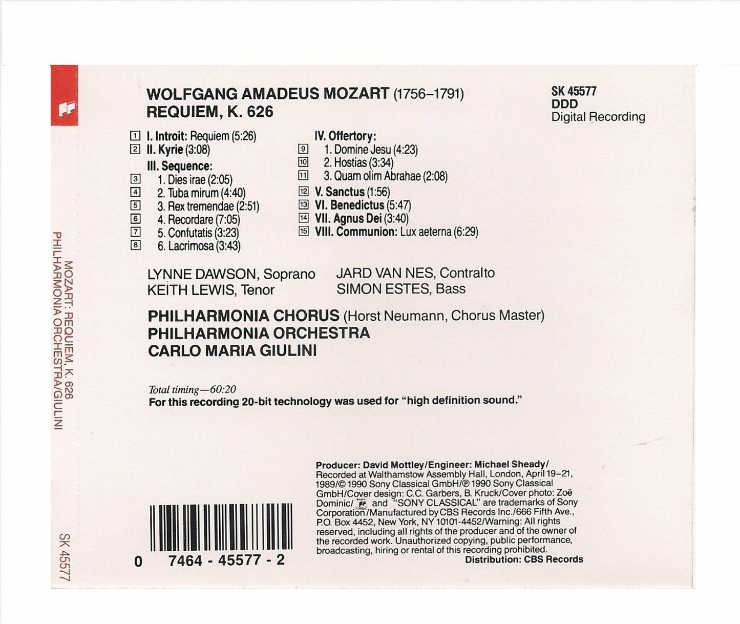 Requiem [Audio CD] Mozart; Giulini; Estes and Philharmonia Orch.