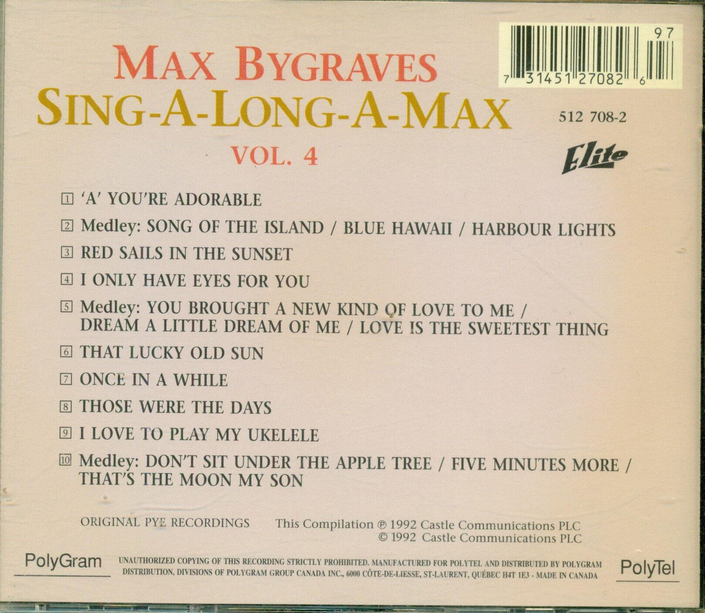 Sing-A-Long-A-Max Vol.4 [Audio CD] Max Bygraves