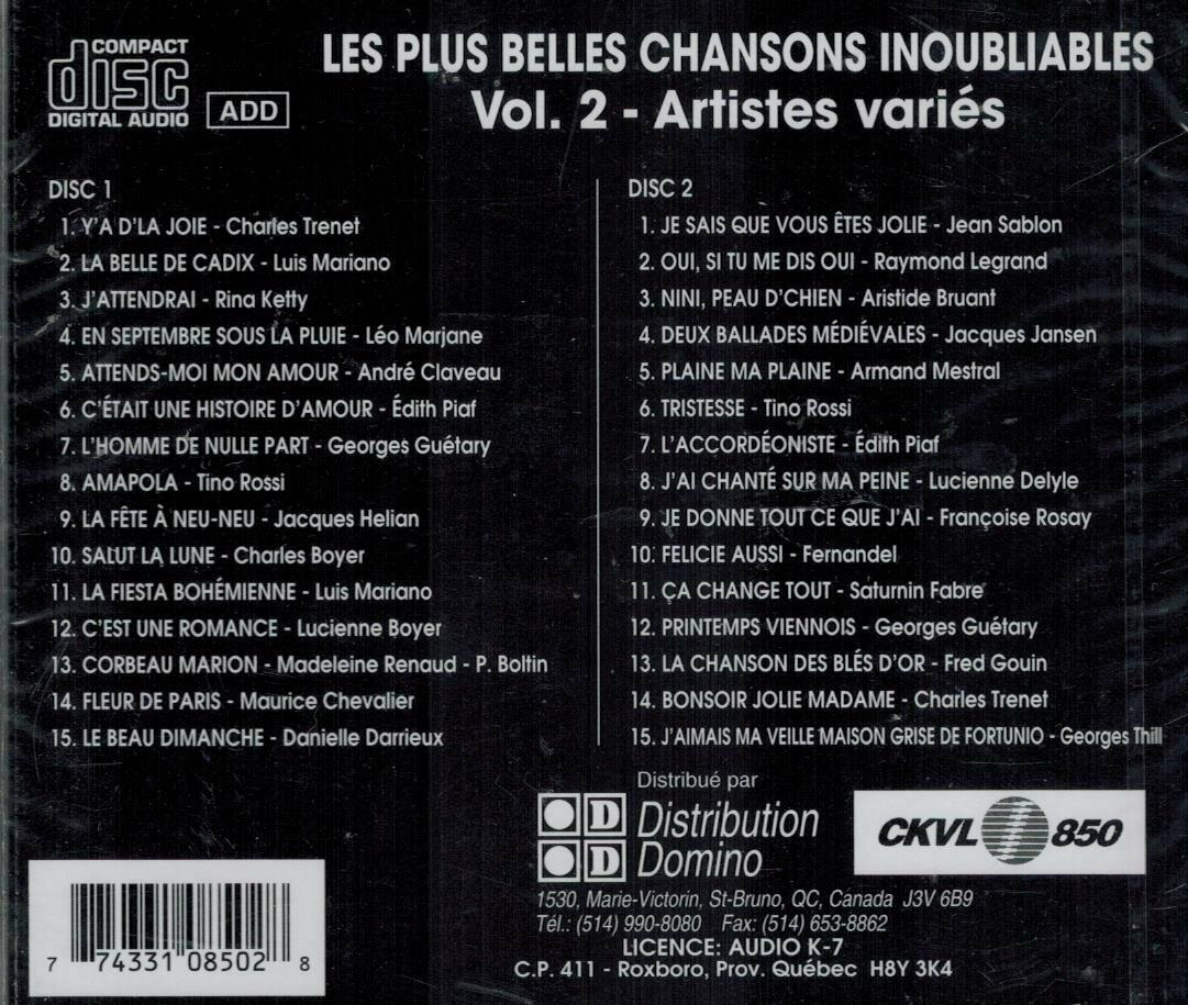 Chansons Inoubliables V2 [Audio CD] - Very Good