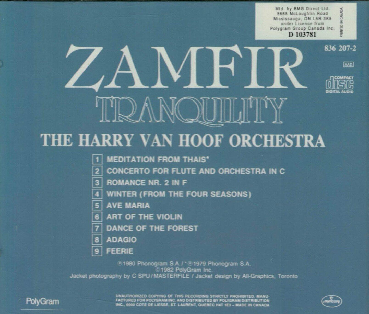Tranquility [Audio CD] Zamfir - Very Good