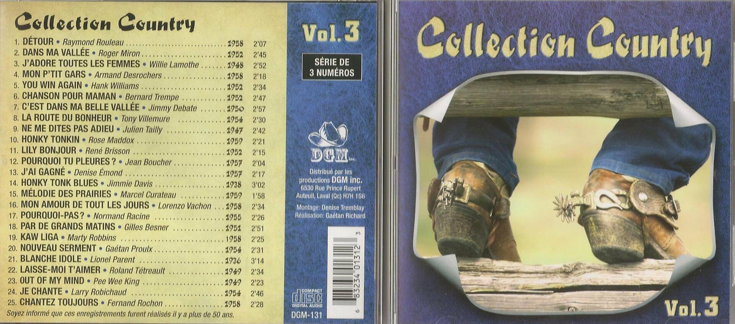 Collection Country - Volume 3 (25 Titres Country, DGM) [Audio CD] - Very Good
