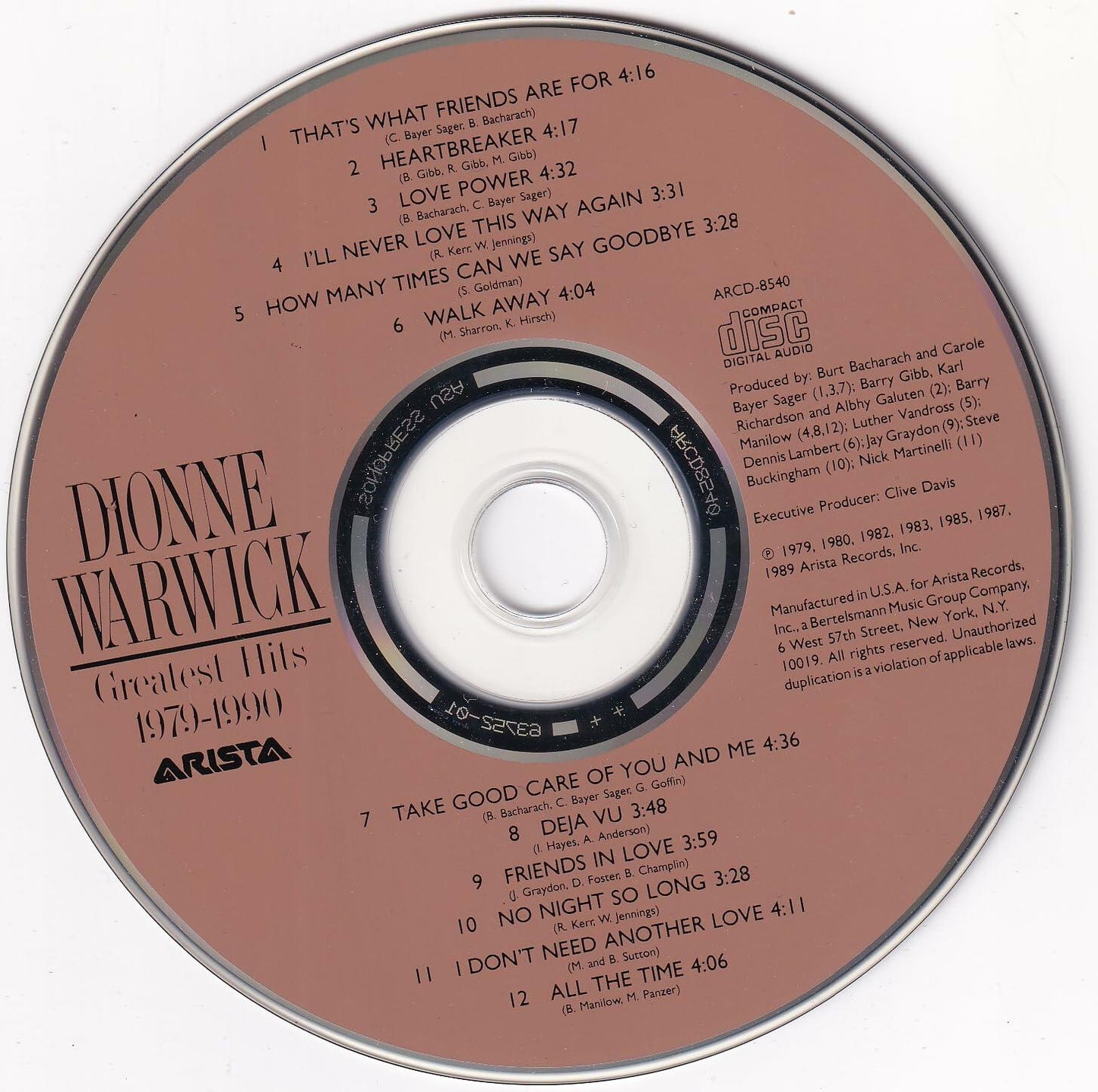 Dionne Warwick Greatest Hits (1979-1990) [Audio CD] - Very Good