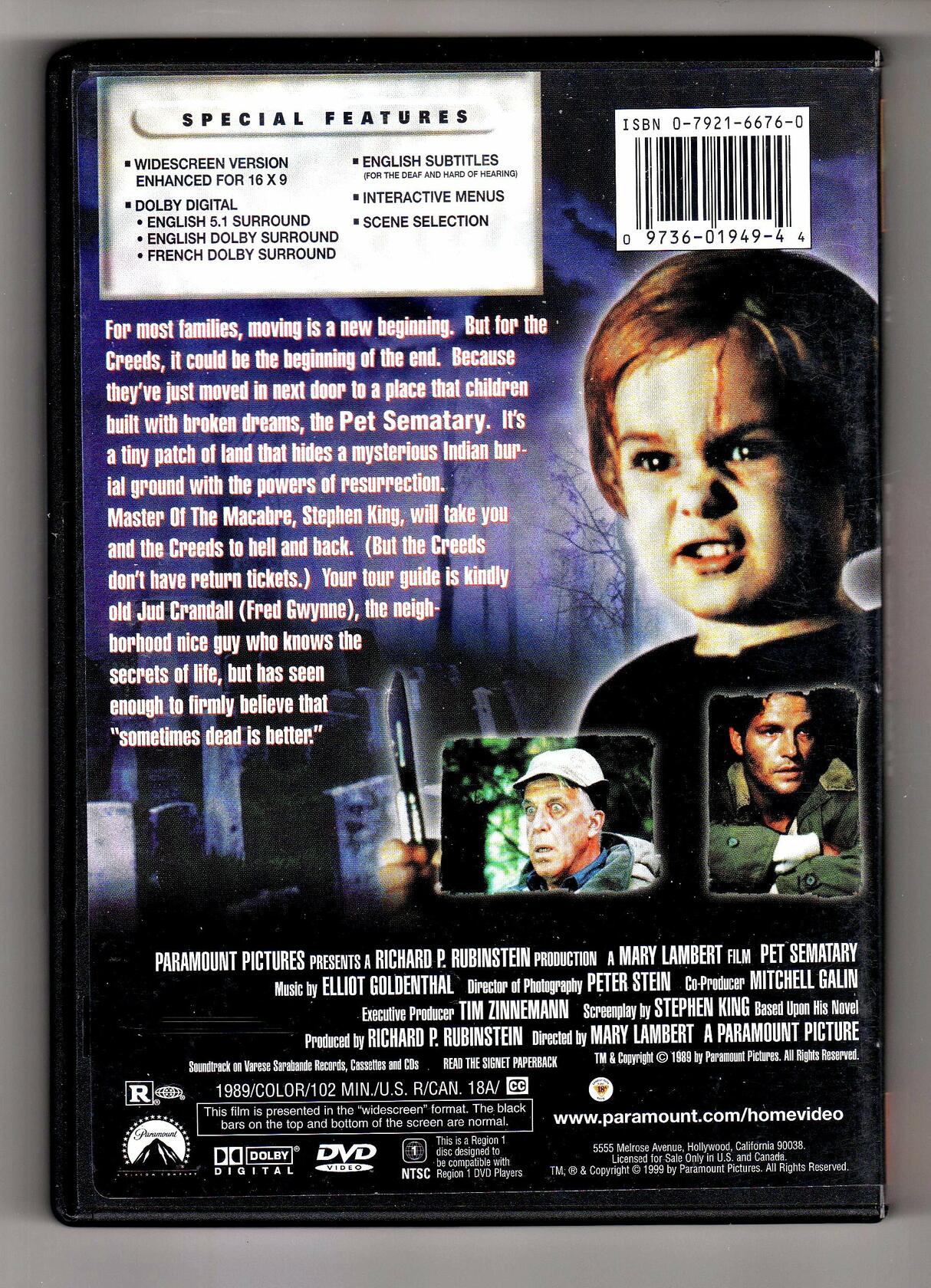 Pet Sematary (Widescreen) (Bilingual) [DVD] - Very Good