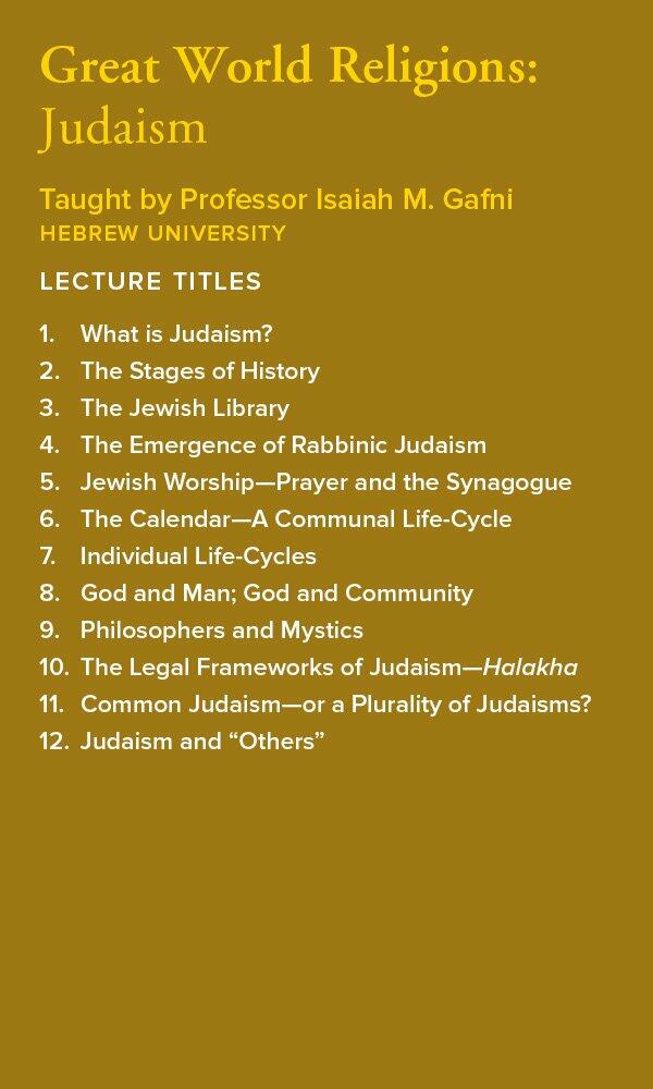 Great World Religions: Judaism - The Teaching Company DVDs (The Great Courses) [DVD] - Very Good
