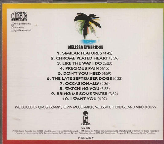 MELISSA ETHERIDGE - MELISSA ETHERIDGE [Audio CD] MELISSA ETHERIDGE - Very Good