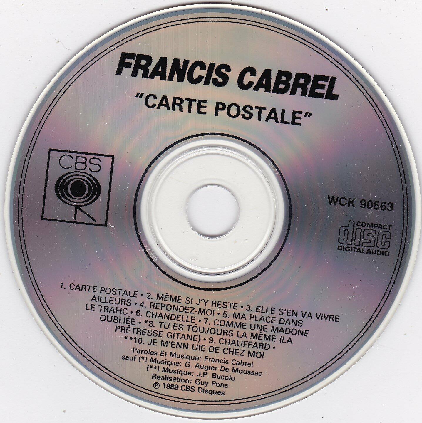 Carte Postale [Audio CD] Cabrel, Francis - Very Good