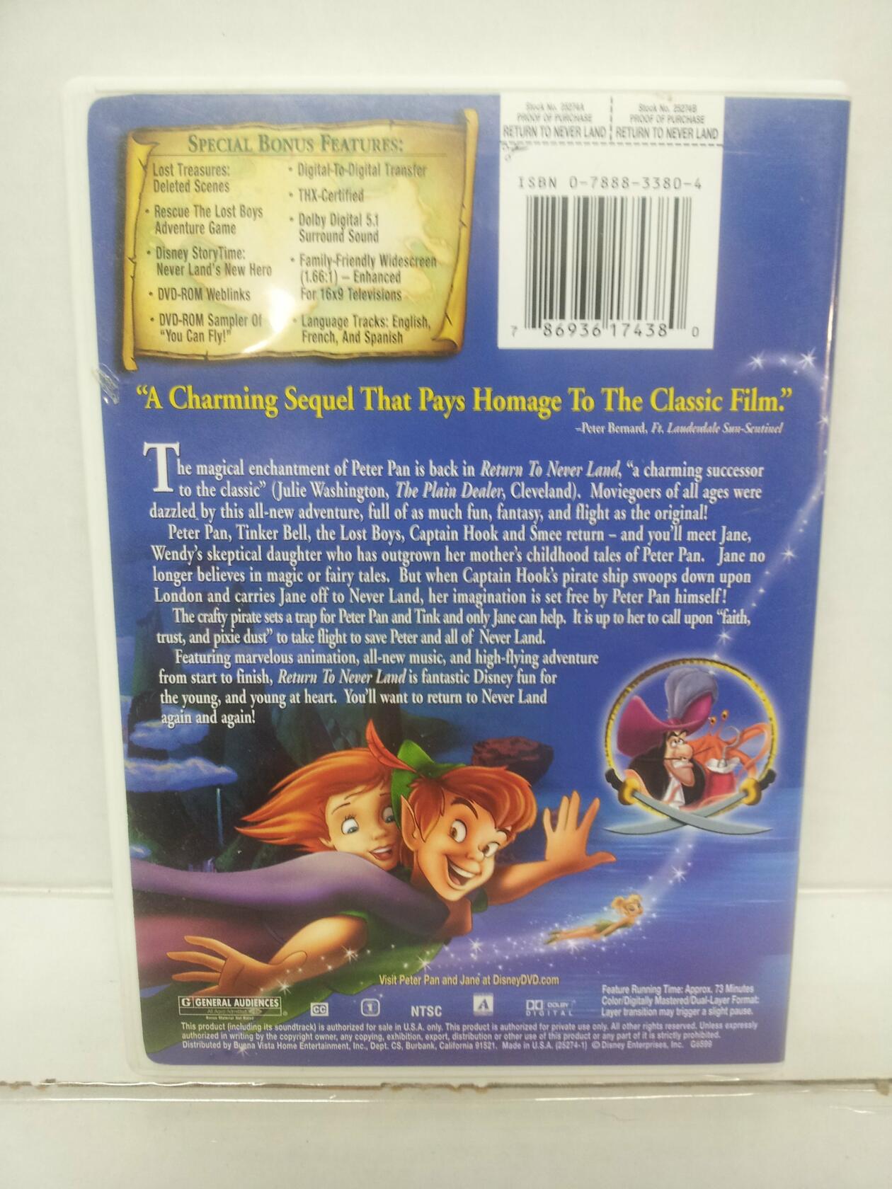Return to Neverland (Widescreen) [DVD] - Good