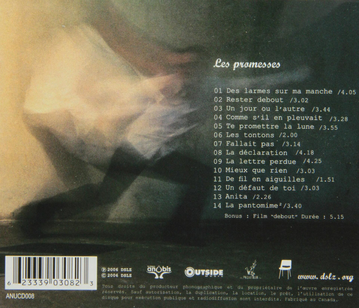 Promesses [Audio CD] Debout sur le Zinc - Very Good
